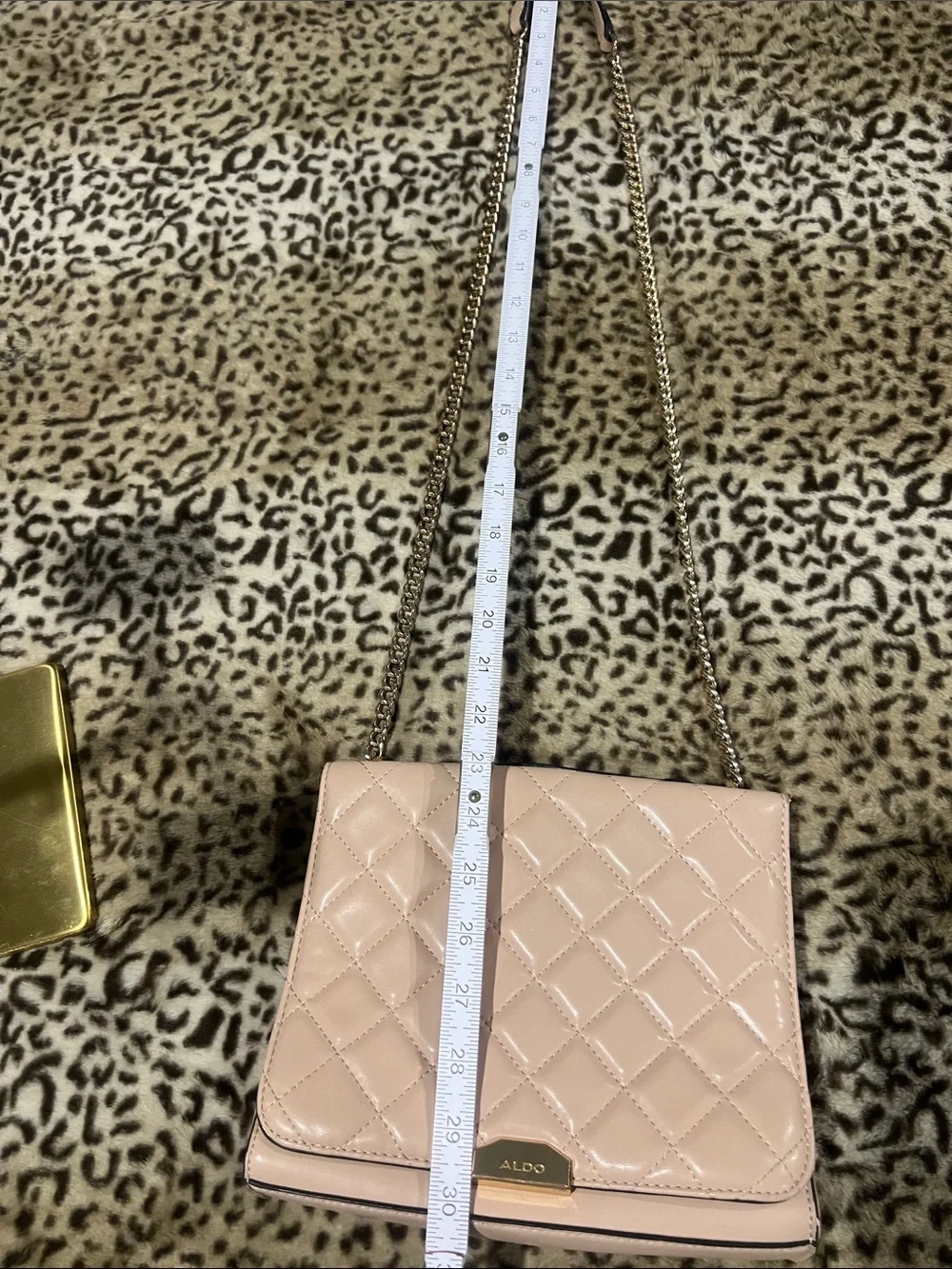 ALDO Quilted Blush Pink Chain-Strap Crossbody Bag